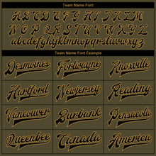 Загрузить изображение в средство просмотра галереи, Custom Olive Black-Old Gold Camo Sleeves 3D Pattern Design Bomber Full-Snap Varsity Letterman Salute To Service Jacket