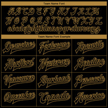 Load image into Gallery viewer, Custom Black Old Gold Camo Sleeves 3D Pattern Design Bomber Full-Snap Varsity Letterman Jacket