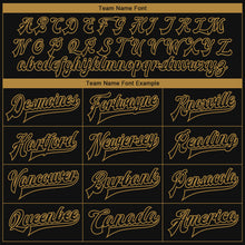 Load image into Gallery viewer, Custom Black Old Gold Horse Camo Sleeves 3D Pattern Design Bomber Full-Snap Varsity Letterman Jacket