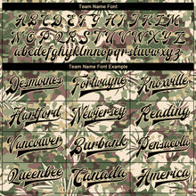 Charger l'image dans la galerie, Custom Camo Black-Cream Hawaii Palm Leaves 3D Bomber Full-Snap Varsity Letterman Salute To Service Jacket