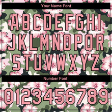 Charger l'image dans la galerie, Custom Camo Pink-Black Hibiscus Flower 3D Pattern Design Bomber Full-Snap Varsity Letterman Salute To Service Jacket