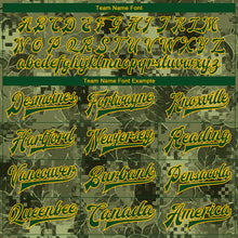 Load image into Gallery viewer, Custom Camo Green-Gold Leaves 3D Pattern Design Bomber Full-Snap Varsity Letterman Salute To Service Jacket