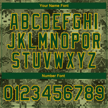 Load image into Gallery viewer, Custom Camo Green-Gold Leaves 3D Pattern Design Bomber Full-Snap Varsity Letterman Salute To Service Jacket