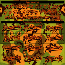 Загрузить изображение в средство просмотра галереи, Custom Camo Black-Orange Funny Faces 3D Pattern Design Bomber Full-Snap Varsity Letterman Salute To Service Jacket