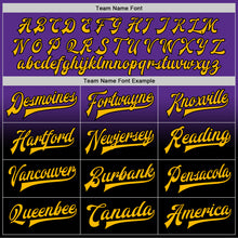 Charger l'image dans la galerie, Custom Purple Gold-Black Bomber Full-Snap Varsity Letterman Fade Fashion Jacket