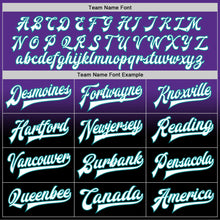 Charger l'image dans la galerie, Custom Purple White Black-Teal Bomber Full-Snap Varsity Letterman Fade Fashion Jacket