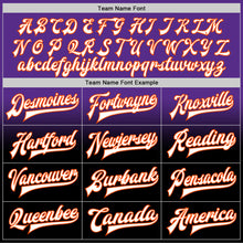 Charger l'image dans la galerie, Custom Purple White Black-Orange Bomber Full-Snap Varsity Letterman Fade Fashion Jacket