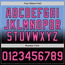 Charger l'image dans la galerie, Custom Light Blue Pink-Black Bomber Full-Snap Varsity Letterman Fade Fashion Jacket