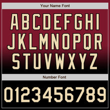 Charger l'image dans la galerie, Custom Crimson City Cream-Black Bomber Full-Snap Varsity Letterman Fade Fashion Jacket