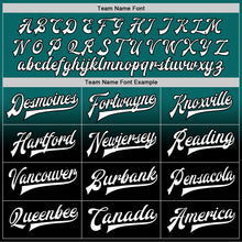 Charger l'image dans la galerie, Custom Teal White-Black Bomber Full-Snap Varsity Letterman Fade Fashion Jacket