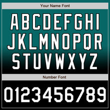 Charger l'image dans la galerie, Custom Teal White-Black Bomber Full-Snap Varsity Letterman Fade Fashion Jacket