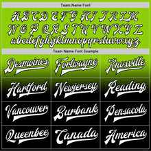 Charger l'image dans la galerie, Custom Neon Green White-Black Bomber Full-Snap Varsity Letterman Fade Fashion Jacket