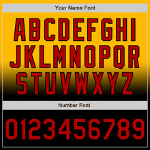 Charger l'image dans la galerie, Custom Gold Red-Black Bomber Full-Snap Varsity Letterman Fade Fashion Jacket