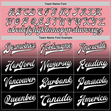 Charger l'image dans la galerie, Custom Medium Pink White-Black Bomber Full-Snap Varsity Letterman Fade Fashion Jacket