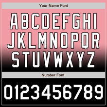 Charger l'image dans la galerie, Custom Medium Pink White-Black Bomber Full-Snap Varsity Letterman Fade Fashion Jacket