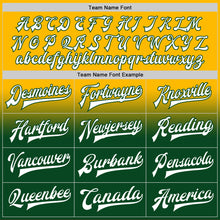 Charger l'image dans la galerie, Custom Gold White-Green Bomber Full-Snap Varsity Letterman Fade Fashion Jacket