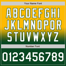 Charger l'image dans la galerie, Custom Gold White-Green Bomber Full-Snap Varsity Letterman Fade Fashion Jacket