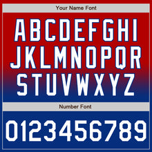 Charger l'image dans la galerie, Custom Red White-Royal Bomber Full-Snap Varsity Letterman Fade Fashion Jacket