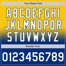 Charger l'image dans la galerie, Custom Yellow White-Royal Bomber Full-Snap Varsity Letterman Fade Fashion Jacket