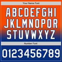 Charger l'image dans la galerie, Custom Orange White-Royal Bomber Full-Snap Varsity Letterman Fade Fashion Jacket