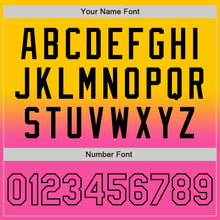 Charger l'image dans la galerie, Custom Gold Pink-Black Bomber Full-Snap Varsity Letterman Fade Fashion Jacket