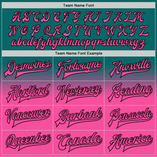 Charger l'image dans la galerie, Custom Teal Pink-Black Bomber Full-Snap Varsity Letterman Fade Fashion Jacket