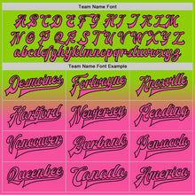 Charger l'image dans la galerie, Custom Neon Green Pink-Black Bomber Full-Snap Varsity Letterman Fade Fashion Jacket