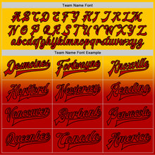 Charger l'image dans la galerie, Custom Gold Red-Black Bomber Full-Snap Varsity Letterman Fade Fashion Jacket