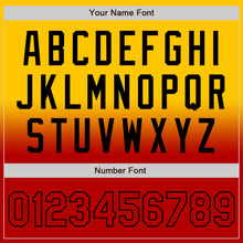 Charger l'image dans la galerie, Custom Gold Red-Black Bomber Full-Snap Varsity Letterman Fade Fashion Jacket