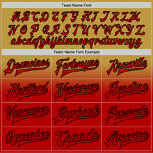 Charger l'image dans la galerie, Custom Old Gold Red-Black Bomber Full-Snap Varsity Letterman Fade Fashion Jacket