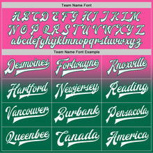 Charger l'image dans la galerie, Custom Pink White-Kelly Green Bomber Full-Snap Varsity Letterman Fade Fashion Jacket