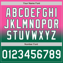 Charger l'image dans la galerie, Custom Pink White-Kelly Green Bomber Full-Snap Varsity Letterman Fade Fashion Jacket