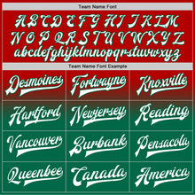 Charger l'image dans la galerie, Custom Red White-Kelly Green Bomber Full-Snap Varsity Letterman Fade Fashion Jacket