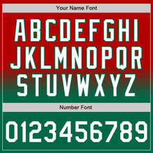 Charger l'image dans la galerie, Custom Red White-Kelly Green Bomber Full-Snap Varsity Letterman Fade Fashion Jacket