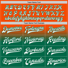 Charger l'image dans la galerie, Custom Orange White-Kelly Green Bomber Full-Snap Varsity Letterman Fade Fashion Jacket