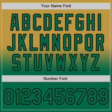 Charger l'image dans la galerie, Custom Old Gold Kelly Green-Black Bomber Full-Snap Varsity Letterman Fade Fashion Jacket