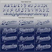 Charger l'image dans la galerie, Custom Gray Navy-White Bomber Full-Snap Varsity Letterman Fade Fashion Jacket