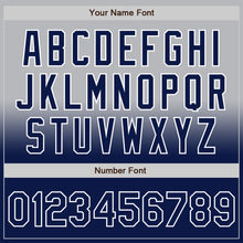 Charger l'image dans la galerie, Custom Gray Navy-White Bomber Full-Snap Varsity Letterman Fade Fashion Jacket