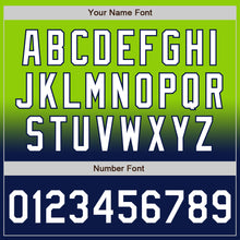 Charger l'image dans la galerie, Custom Neon Green White-Navy Bomber Full-Snap Varsity Letterman Fade Fashion Jacket