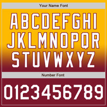 Charger l'image dans la galerie, Custom Gold White-Crimson Bomber Full-Snap Varsity Letterman Fade Fashion Jacket