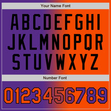 Загрузить изображение в средство просмотра галереи, Custom Purple Orange-Black Bomber Full-Snap Varsity Letterman Gradient Fashion Jacket