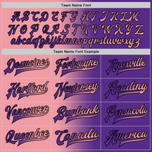 Загрузить изображение в средство просмотра галереи, Custom Purple Medium Pink-Black Bomber Full-Snap Varsity Letterman Gradient Fashion Jacket