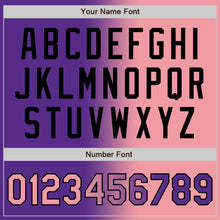 Загрузить изображение в средство просмотра галереи, Custom Purple Medium Pink-Black Bomber Full-Snap Varsity Letterman Gradient Fashion Jacket