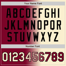 Загрузить изображение в средство просмотра галереи, Custom Maroon Cream-Black Bomber Full-Snap Varsity Letterman Gradient Fashion Jacket