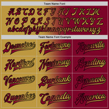 Загрузить изображение в средство просмотра галереи, Custom Maroon Old Gold-Black Bomber Full-Snap Varsity Letterman Gradient Fashion Jacket