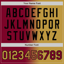 Загрузить изображение в средство просмотра галереи, Custom Maroon Old Gold-Black Bomber Full-Snap Varsity Letterman Gradient Fashion Jacket