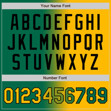 Загрузить изображение в средство просмотра галереи, Custom Kelly Green Gold-Black Bomber Full-Snap Varsity Letterman Gradient Fashion Jacket