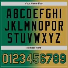 Load image into Gallery viewer, Custom Kelly Green Old Gold-Black Bomber Full-Snap Varsity Letterman Gradient Fashion Jacket