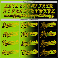 Загрузить изображение в средство просмотра галереи, Custom Black Neon Green-Gold Bomber Full-Snap Varsity Letterman Gradient Fashion Jacket