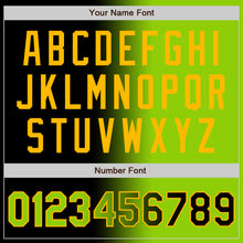 Загрузить изображение в средство просмотра галереи, Custom Black Neon Green-Gold Bomber Full-Snap Varsity Letterman Gradient Fashion Jacket